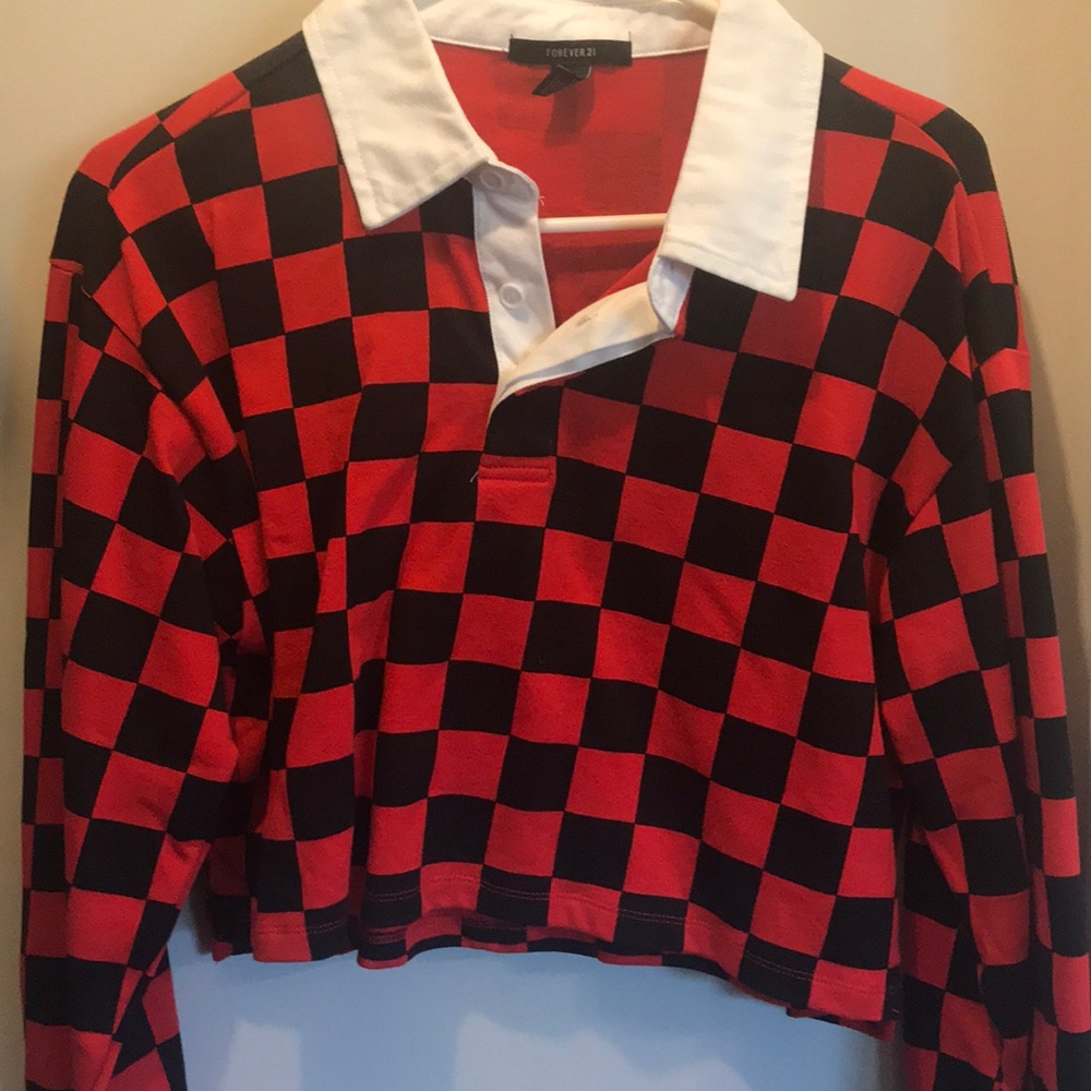 Forever 21 Checkered Crop Top
